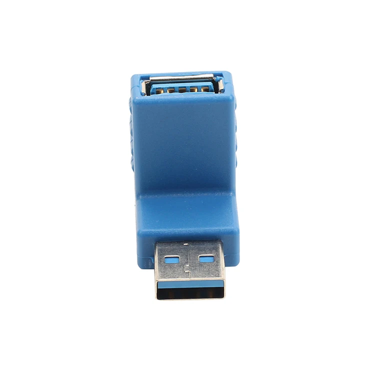 Синий USB 3,0 изгиб 90 градусов поддержка 5 Гбит/с революционный Женский адаптер l-образный локоть