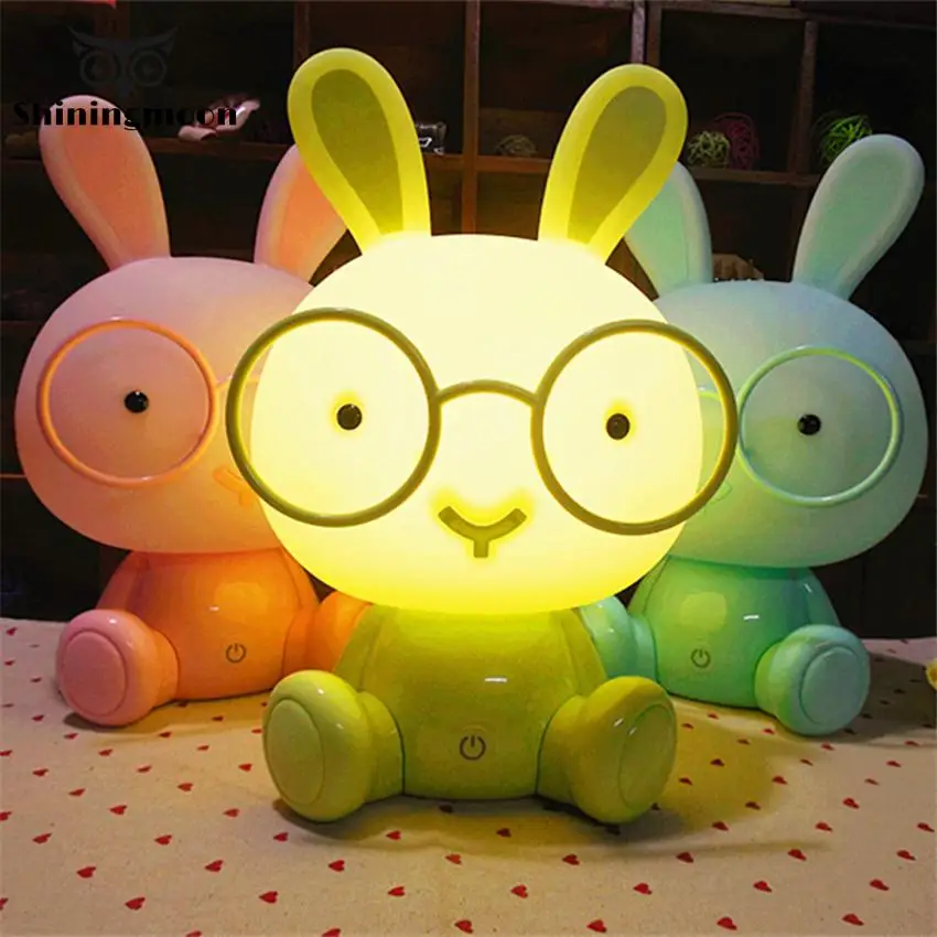 

Modern LED Touch Switch Table Lamp Colored Rabbit Children's Room Creative Table Lights Bedroom Bedside Desk Light Deco Maison