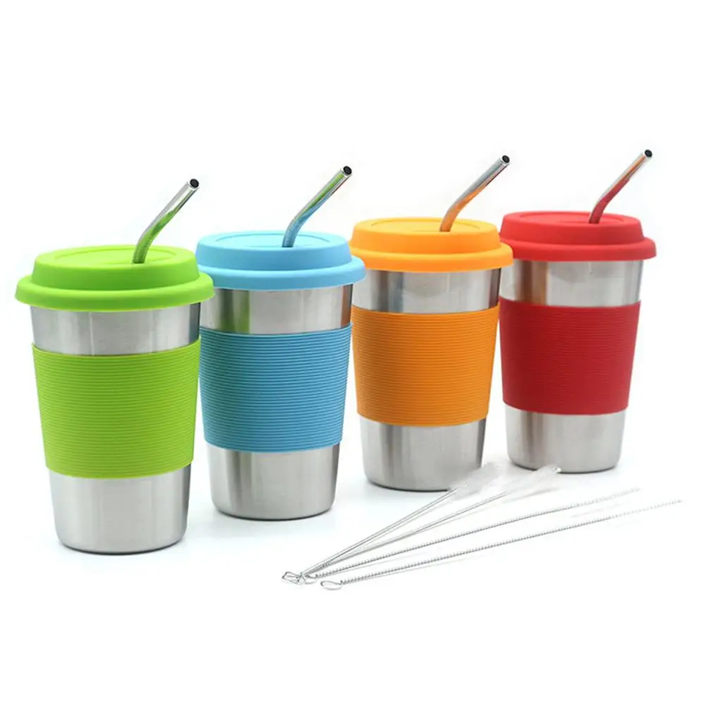 

500ML 4pcs Stainless Steel Cup Stainless Steel Drinking Glasses Stackable Durable Cup Perfect For Outdoor Activities Kids Adults