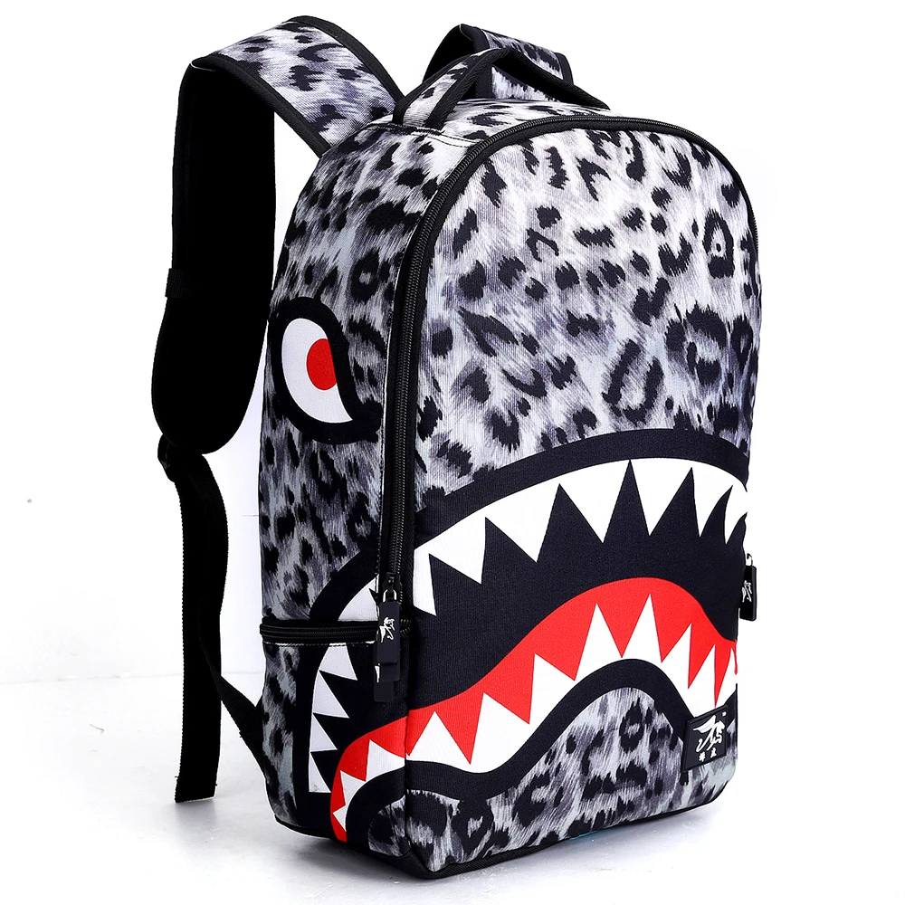 Mochila de moda con estampado de tiburones, mochilas de escuela para niñas  y niños, morral de cartón de 22L, Mochila escolar, Mochila de leopardo| Mochilas escolares| - AliExpress