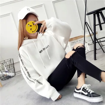 

Casual Full Autumn Winter Female Womens Pullovers Women Casual Hoodies Sweatshirt Women Letter Printed Printing Cotton
