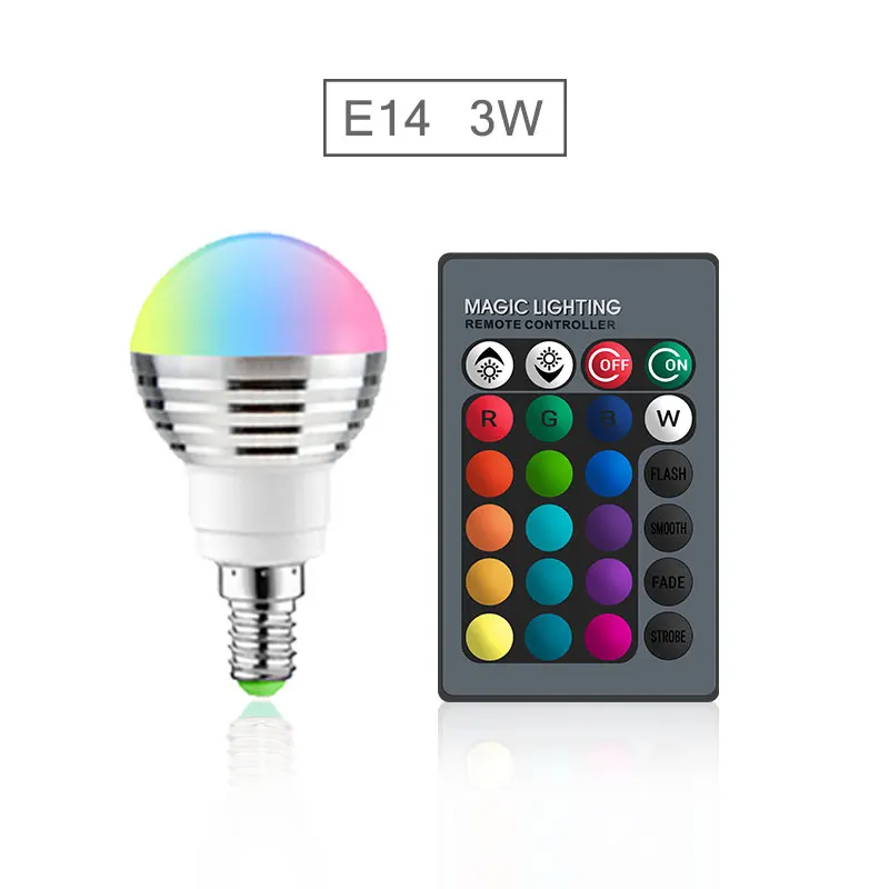 10 Вт 15 Вт Led 16 цветов Изменение RGB цвет лампа светильник E14 E27 лампа домашний декоративный прожектор с пультом дистанционного управления - Испускаемый цвет: TW-E14-3W