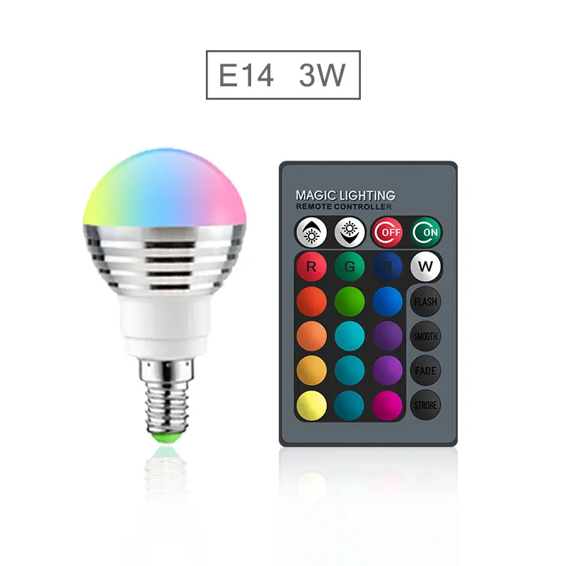 TW-E14-3W 10 Вт 15 Вт Led 16 цветов Изменение RGB цвет лампа светильник E14 E27 лампа домашний декоративный прожектор с пультом дистанционного управления - Испускаемый цвет: TW-E14-3W
