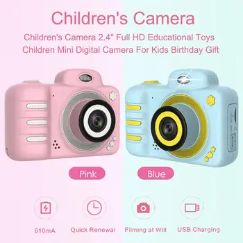 

HD 1080P Children Mini Toy Camera 2.4'' 8MP Kids Educational Camera for Christmas Birthday Gifts Projection Video Digital Camera