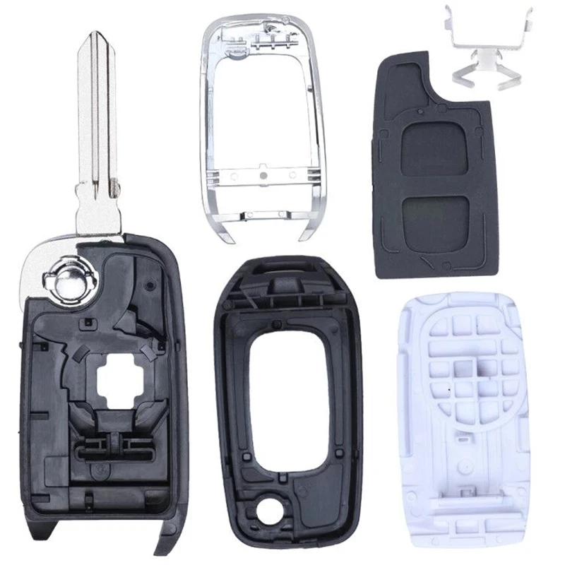 DIYKEY Flip Remote Key Shell 2 Button Fob For Renault Dacia Logan 2 Logan II HU136 / HU56R / VAC102 VA2 Blade