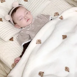 Couverture d'hiver douce pour emmailloter bébé, literie pour nouveau né, lit d'enfant, flanelle chaude, enveloppe de poussette 