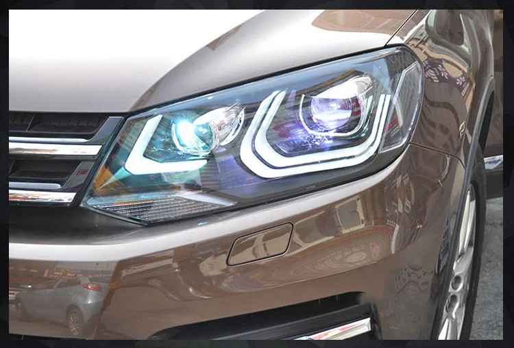 Автомобильный Стайлинг головной светильник s для vw touareg 2011- Автомобильный Стайлинг Биксеноновые линзы светодиодный светильник направляющие DRL H7 Ксеноновые фары для vw touareg