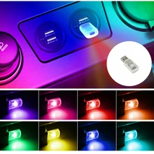 

Universal Car Mini USB LED Mood Light Touch Key Neon Atmosphere Lamp Ambient Interior Decoration Bulb Car Accessories