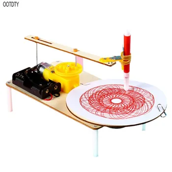 

DIY Assembled Electric Plotter Drawstring Model Kit Scientific Physics Experiments Puzzle Kids Early Education Toys Gift