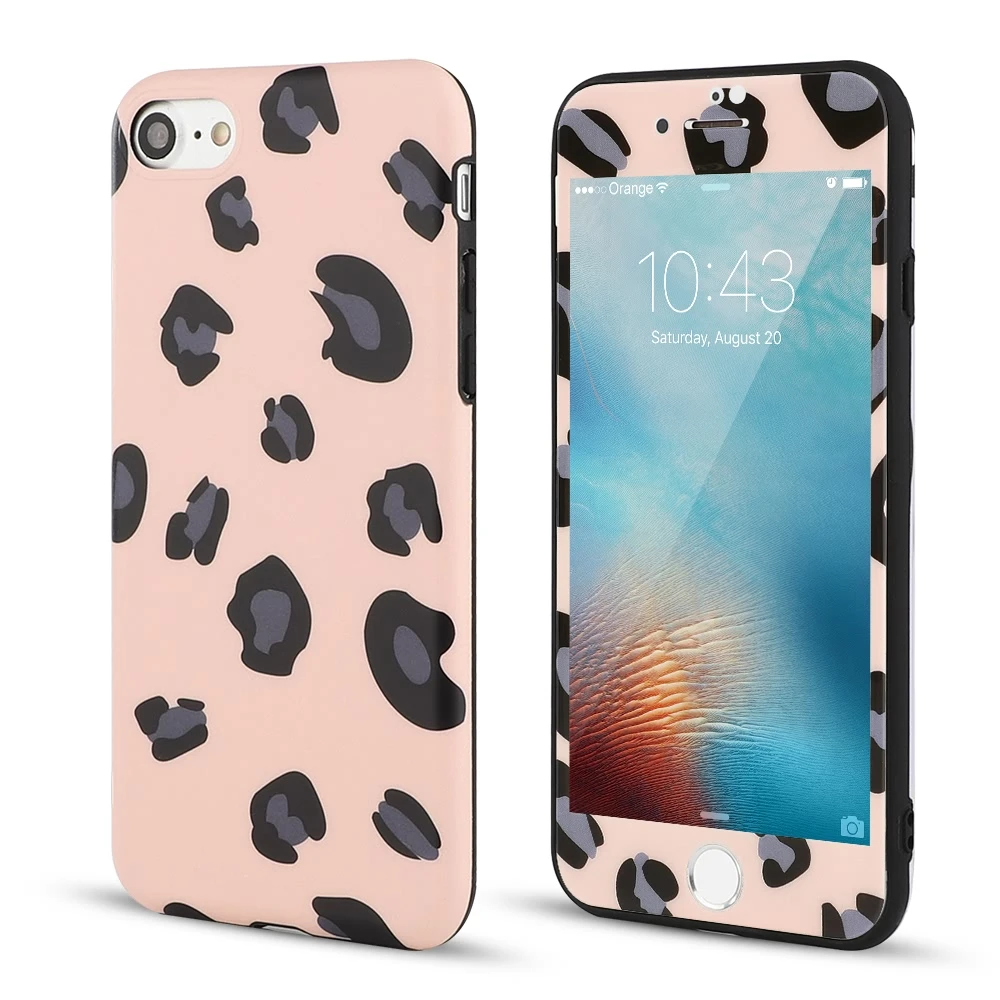 L Fadnut Girls Cute Leopard 360 Screen Protector Phone Case For Iphone Xr X Xs Max 7 8 Plus 6 6s Se Silicone Cover Bumper Phone Case Covers Aliexpress