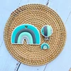 3PCS/lot Baby Rainbow Silicone Teether Bead Pacifier Clip Food Grade Silicone Kids DIY Handmade Toys  Accessories Newborn 6