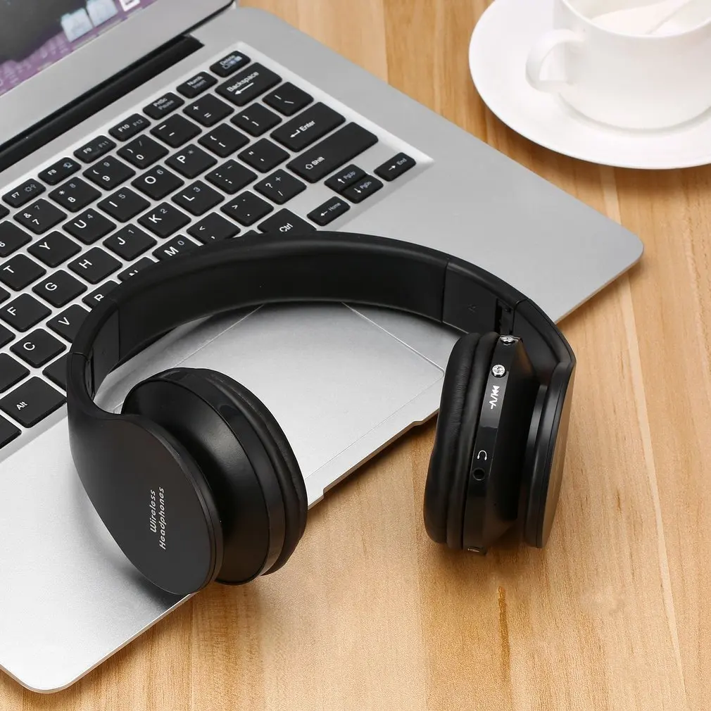 2 Bluetooth headphones with Mic for mobile computer tablet Heavy bass folding portable adjustable for iPhone PC Laptop 3.5mm Audio - Цвет: 2