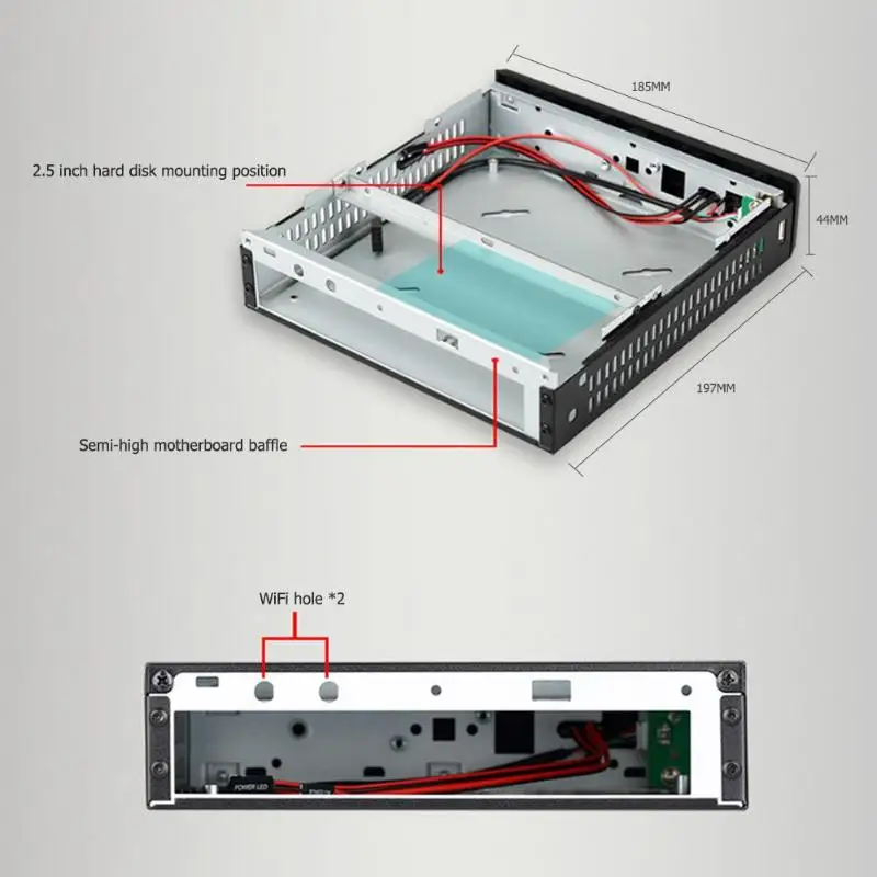 Thin Mini Itx Cases Usb2 0 2 5 Inch Hdd Ssd Sgcc Computer Gaming Pc Desktop 4