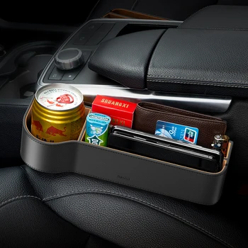 

1pc Car Storage Baskets Box Organizer Seat Gap PU Case Pocket Car Seat Side Slit For Organizer Wallet Keys Phone Holders