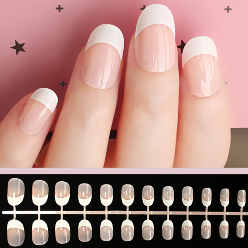 glossy-11-153 Серые короткие балерины накладные ногти матовые Takma Tirnak искусственные ногти с клейкими вкладками гроб Im пресс на поддельные ногти для девочек - Цвет: glossy-11-153