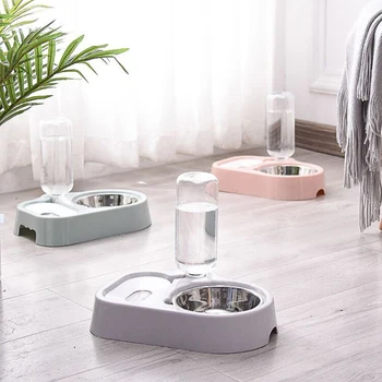 

Creative Stainless Steel Pet Feeder Plastic Automatic Drinking Bowl for Cats Dog Home Kitten Puppy Water Food Storage Container