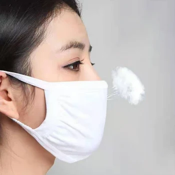 

Face Mask ANTI-DUST white Cotton Mouth Respirator Two-layer Breathable Face Mask Unisex Men Women