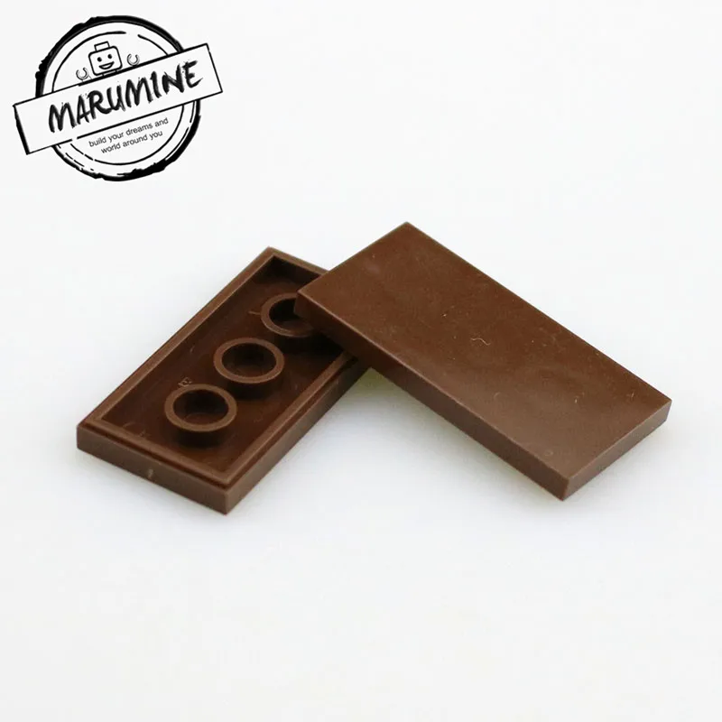 MARUMINE 200 шт. 2x4 плитка строительные блоки кирпичи-пластины 87079 MOC блокирует обучение Развивающие игрушки для детей - Цвет: Шоколад