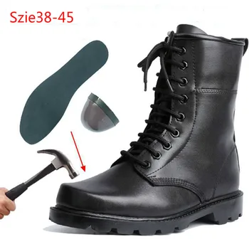 

2019 Military Tactical Boots Leather Desert Outdoor Combat Army Boots Hiking Shoes Travel Botas Male Trekking Size 38-45
