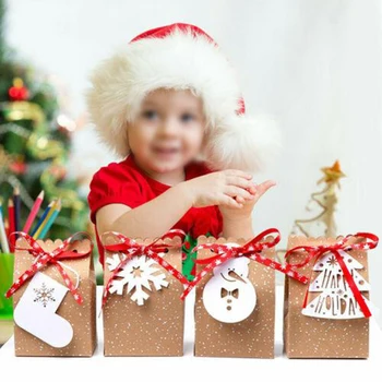 

Packing Paper bags Package Kraft Paper With Tag Decor Home Celebration 24pcs