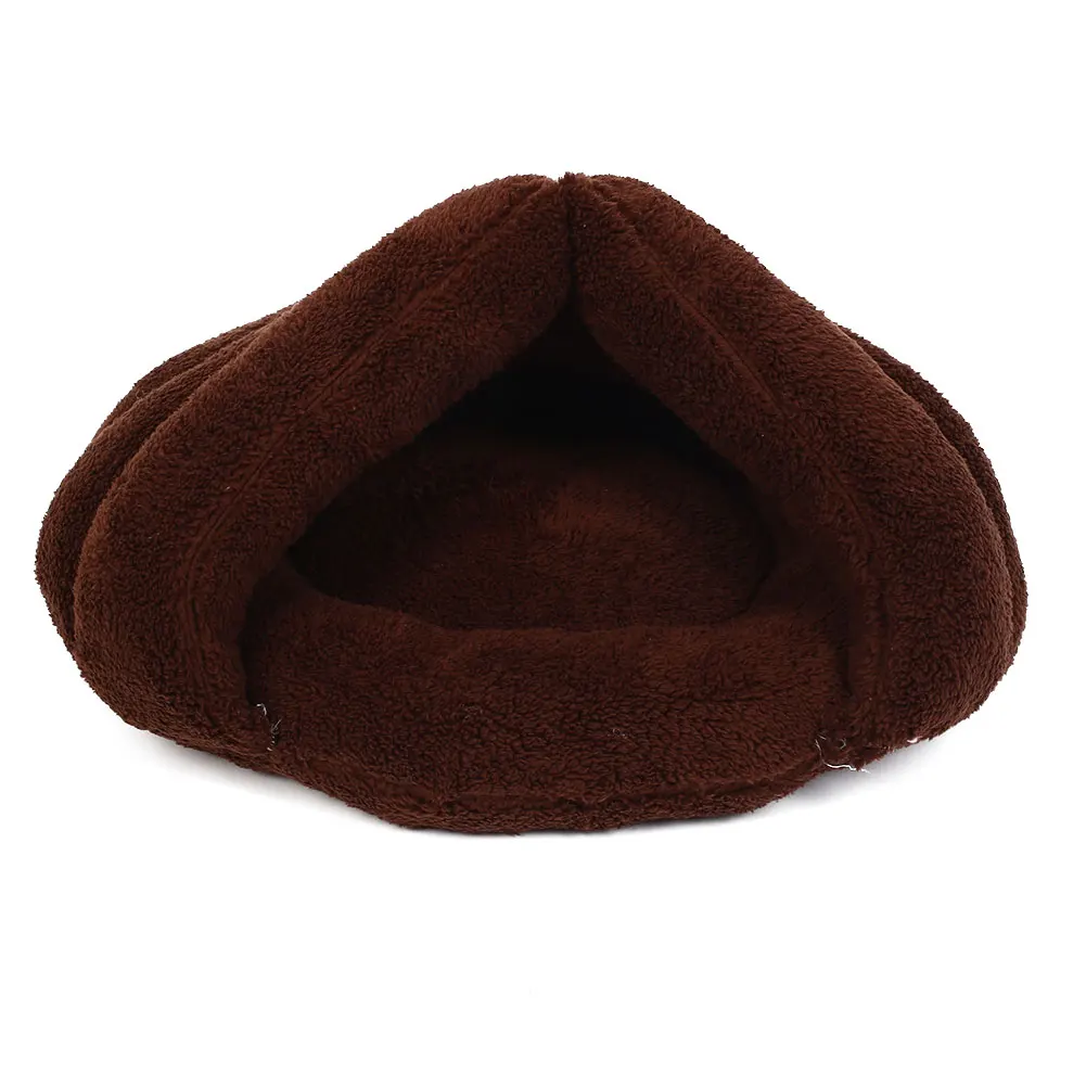 brown Pet Kitten Cat Dog Puppy Winter Warm Sleeping Mat Cave House Igloo Nest - Цвет: brown