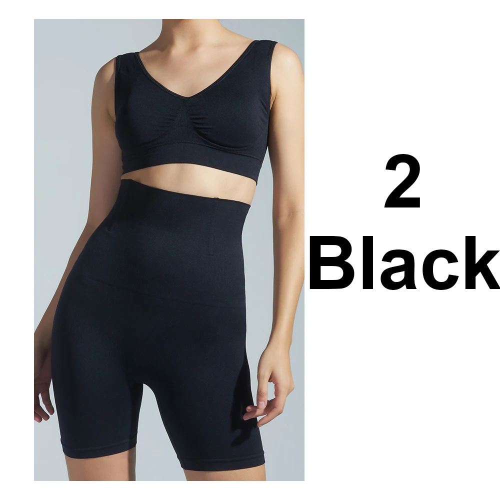 CH-0012 High Waist Non-slip Shaper Shorts Large Size Shapewear Underwear - Цвет: 2 black