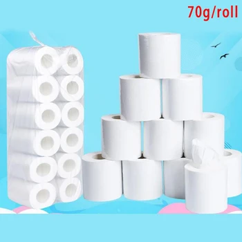 

12 rolls 70g/Roll Home Toilet Roll Paper Primary Wood Pulp Tissue Roll
