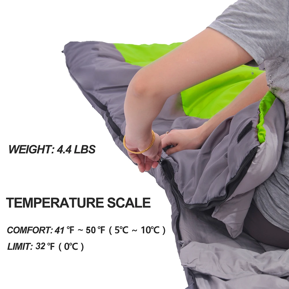 Sleeping Bag, Desert&Fox Large Sleeping Bag for Adults 1pc, Winter Envelope Type, 220x85cm, Camping Hiking Tourism