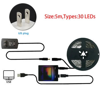 

For Desktop PC Easy Install Screen Monitor LED Strip Light Kit Adhesive Home Decor RGB USB Computer TV Back Durable Dream Color