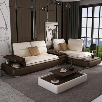 

Modern design leather sofa living room furniture