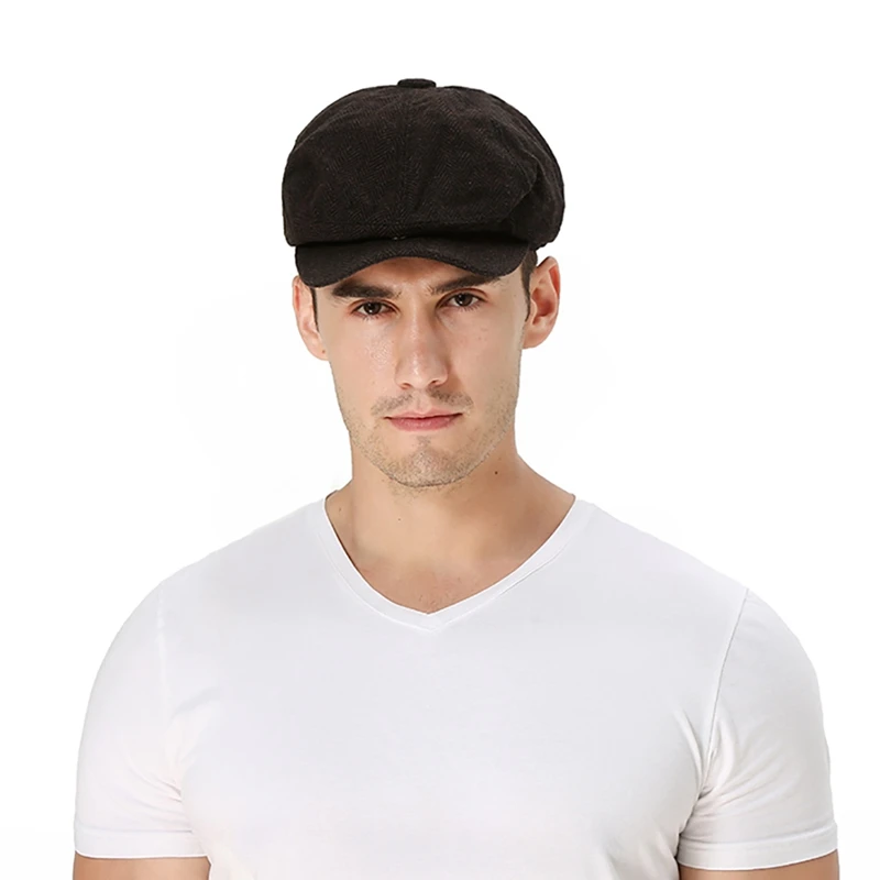 

Vintage Men Berets Hat Autumn Outdoor Running Sports Golf Cap Casual Driving Visors Hat High Quality Cotton Linen Newsboy Hat