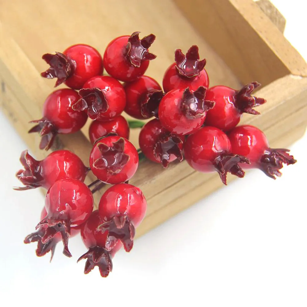 50 Mini Grenades Artificielles En Mousse - Faux Fruits Réalistes Pour Déco (2 Cm) - Idéal Halloween, Noël, Mariage