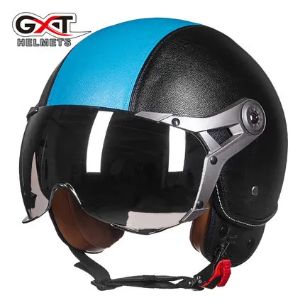 

Mountain Scrambling Motorcycle Helmet Half Cover Type E-Bike Half Helmet Men's Air Force Retro Helmet G-288 Women's Safe