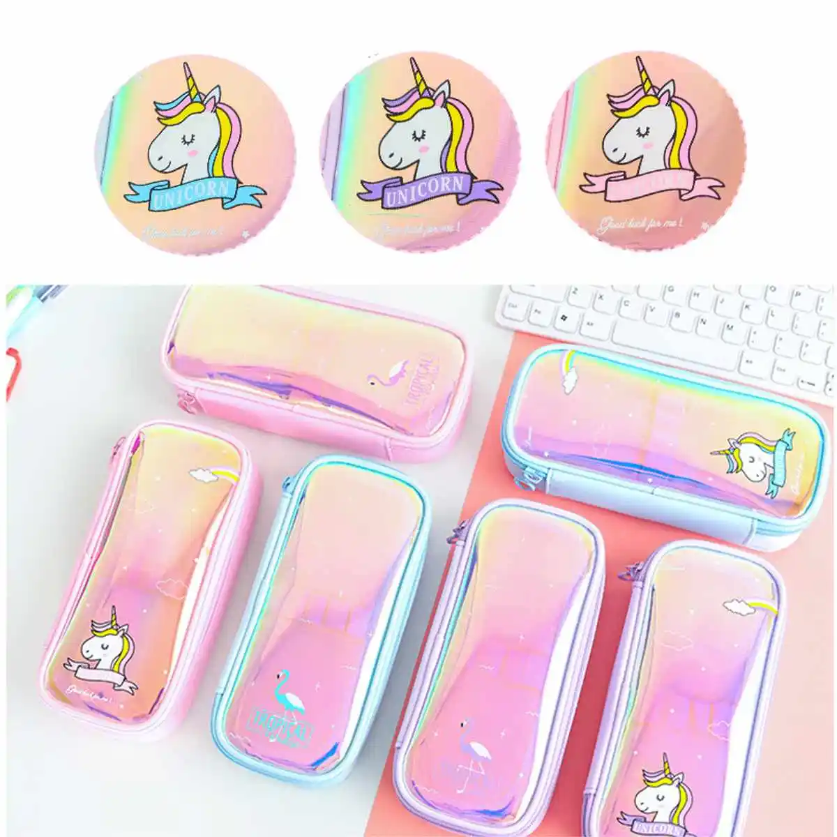 Laser Pencil Case Quality PU School Supplies Stationery Gift Pencilcase School Cute Pencil Box School Tools