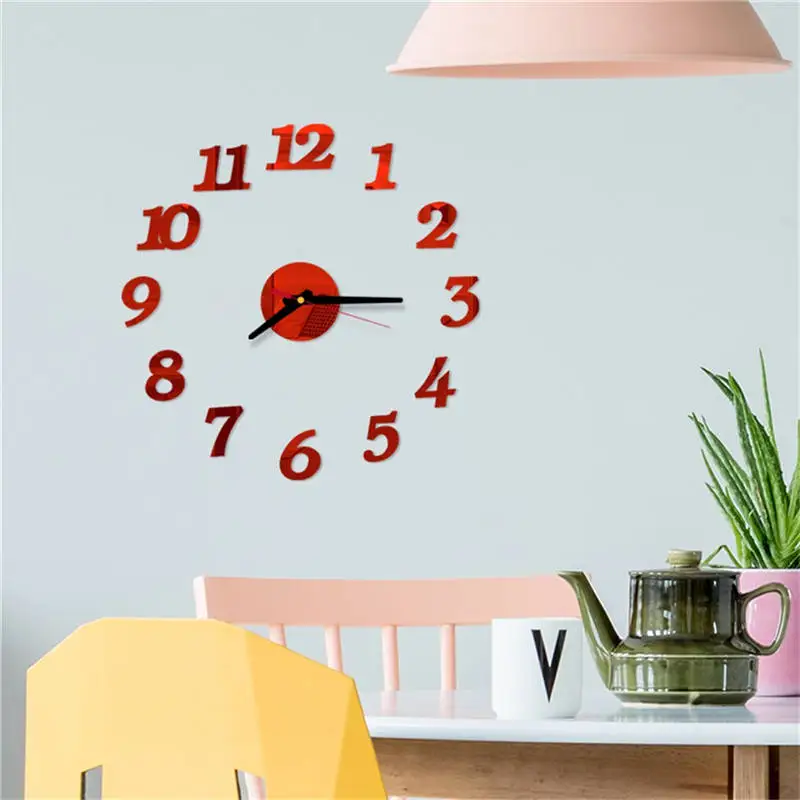 Настенные часы Изысканный Reloj de pared 3D Простые римские цифры Сделай Сам акриловая