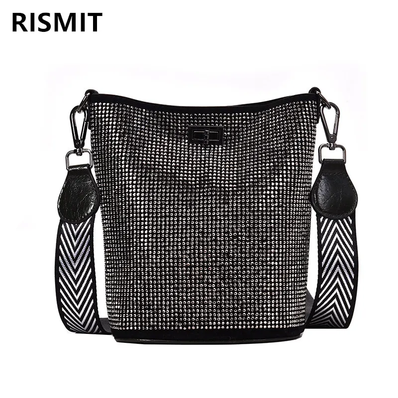 Bolsos Mujer ограниченная сумка-ведро из полиуретана и полиэстера Rismit Весна Лето Новая женская элегантная сумка с двойным ремешком с фосфором