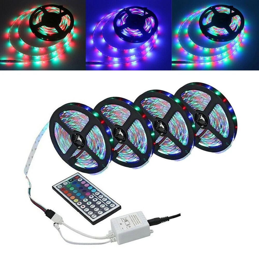 1/2/5/10/15/20M RGB светодиодный светильник полосы SMD3528 AC/DC 12V 400 S на 44 кнопки ИК контроллер