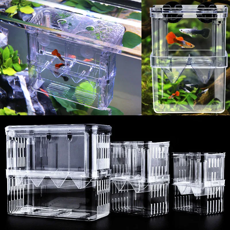 Aquarium Breeder Box for Fish Tank Hatching Incubator Isolation Acrylic 4 Rooms High Clear Fish Breeding Boxes Durable Tank fish breeding box