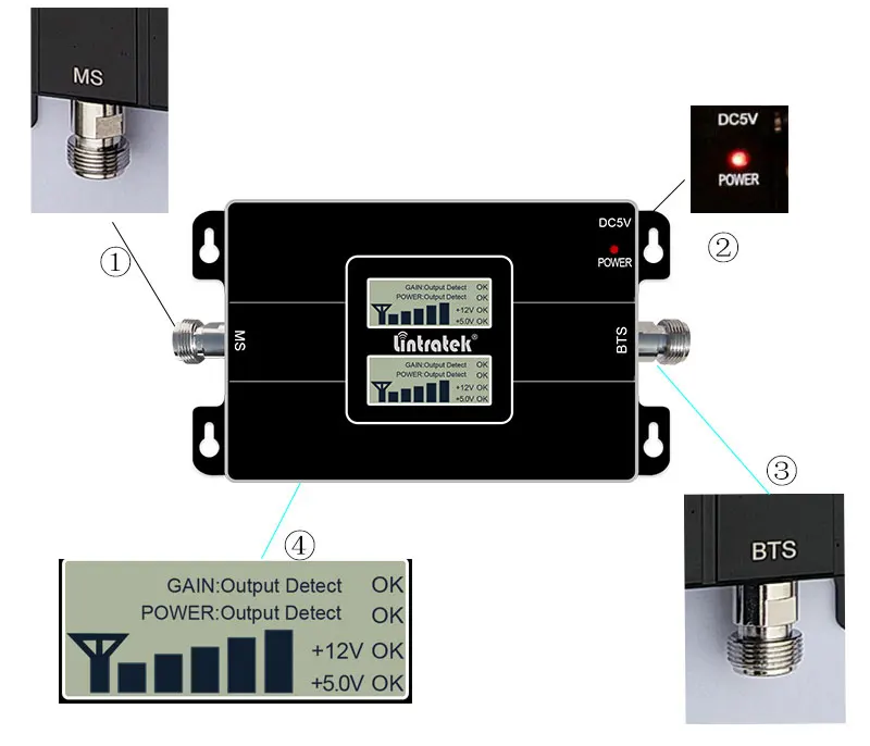 Lintratek 4G Lte 1800 повторитель сотового сигнала GSM 900 Усилитель мобильного телефона 2G 4G 65 дБ двухдиапазонный усилитель сигнала