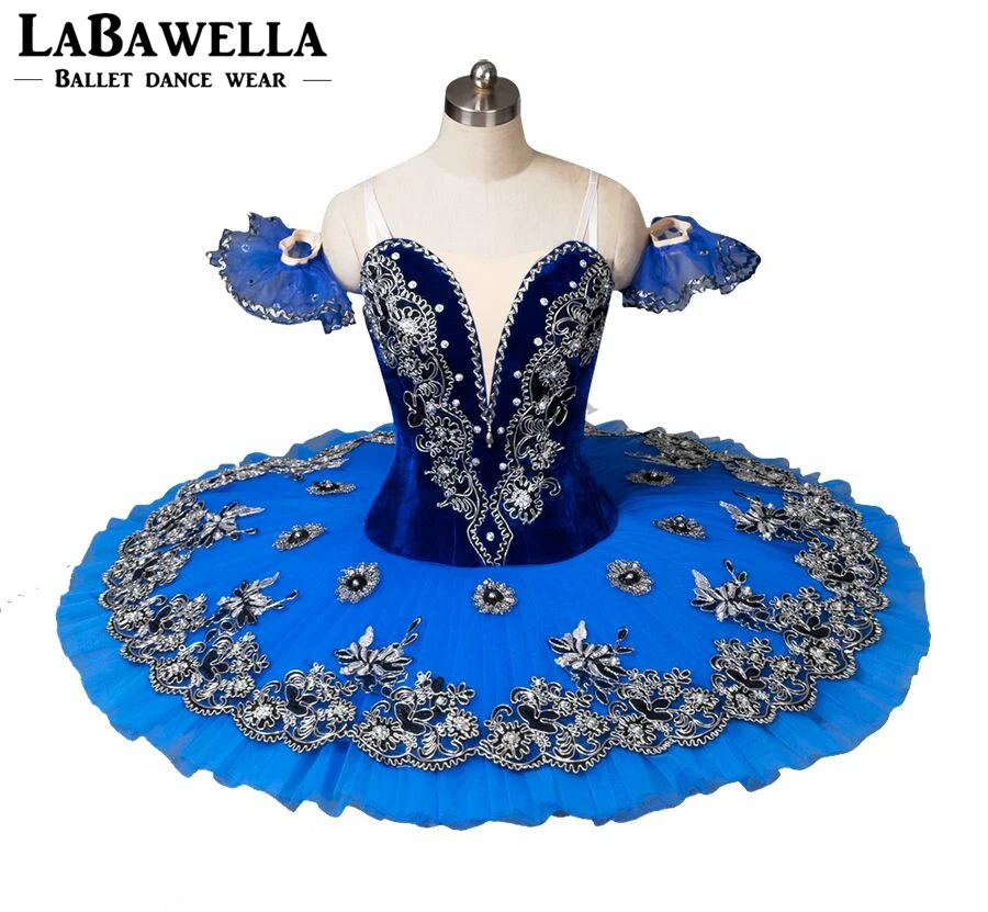 Pancake Costume Girls Velvet Blue Bird Variation Professional Ballet Tutu Women Clsssical Tutu BT8973C
