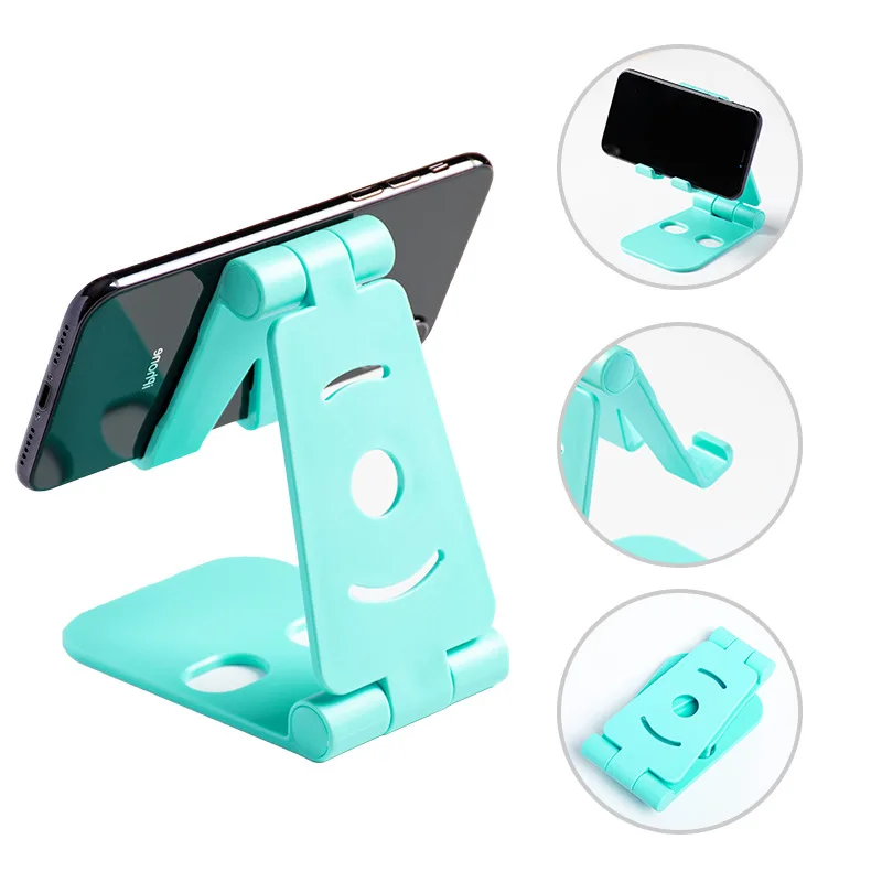 Универсальный настольный держатель для телефона iPhone huawei Xiaomi samsung Пластиковый Регулируемый стенд для телефона Настольный планшет Складная подставка Настольный - Цвет: Зеленый