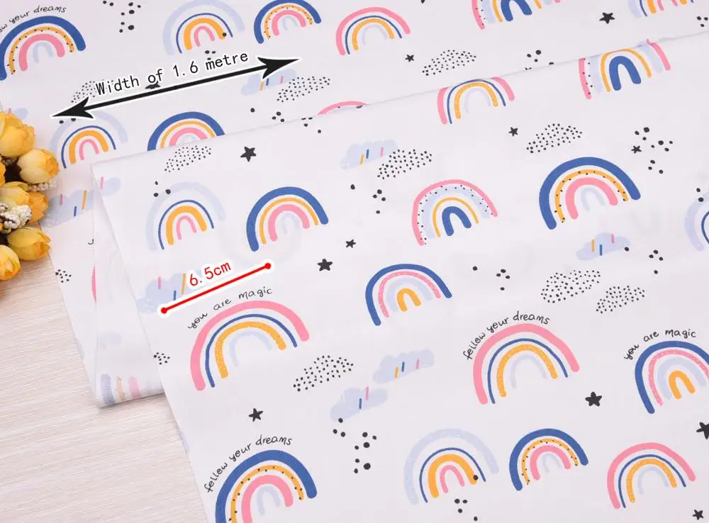 Cotton Fabric for DIY Sewing Craft, Patchwork Quilting, Fat Quarter Tecido Clothes, Tilda, Baby Sheet Textiles, Bear Hot Air Bal - 4
