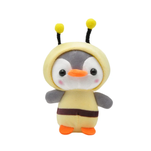 1Pcs Plush Keychain Cute Penguin Bee Animal Plush Doll Pendant Keychain Ring Key Holder Bag Decor Kids Playmate Valentine Gifts Yellow