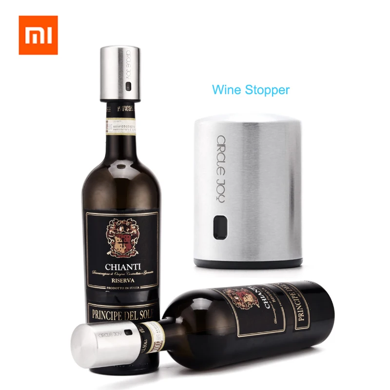 

Xiaomi Circle Joy Round Stainless Steel Red Wine Mini Plug Wine Stopper Vacuum Efficient Preservation Memory Integration Smart