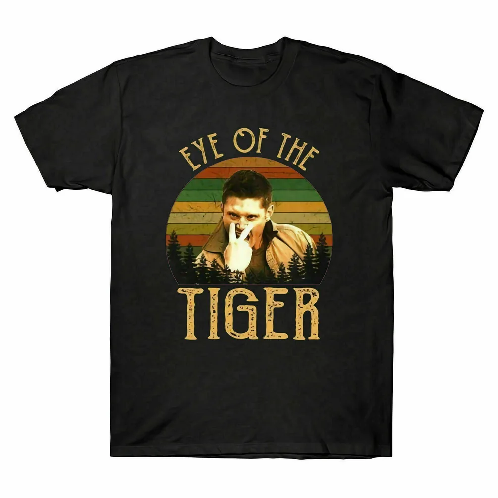 Eye Of The Tiger Dean Винчестер Сверхъестественное Castiel черная футболка для фанатов Сэма