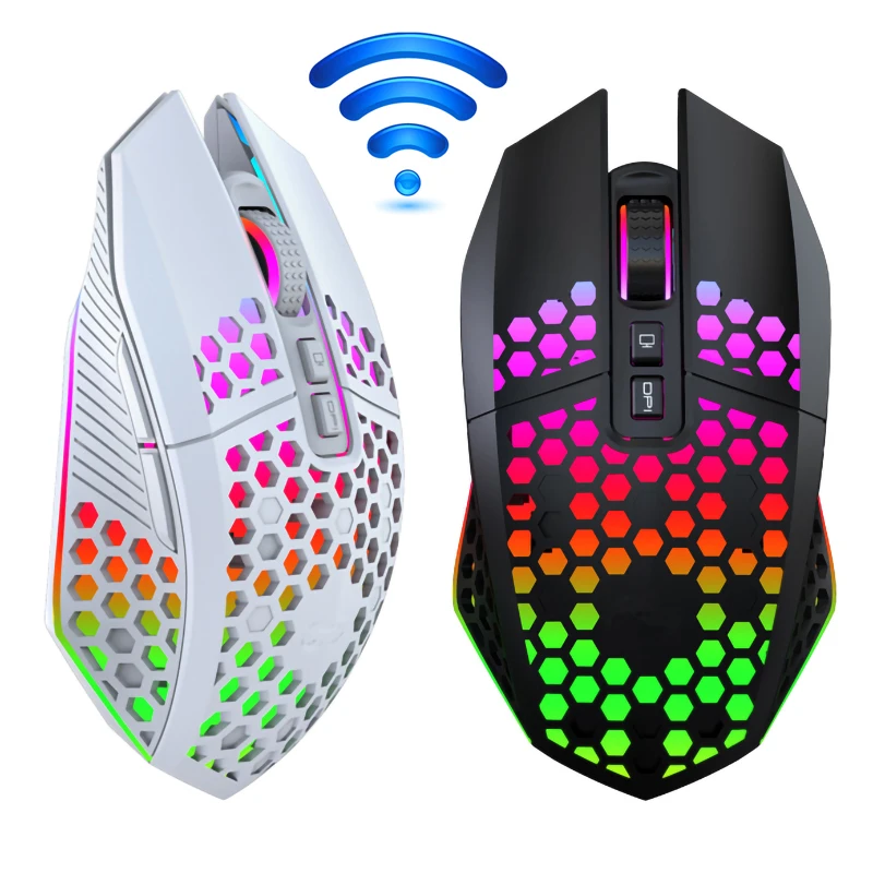 Wireless Mouse Egonomic Rechargeable 2.4G Gaming Cordless Mouse with USB Receive 