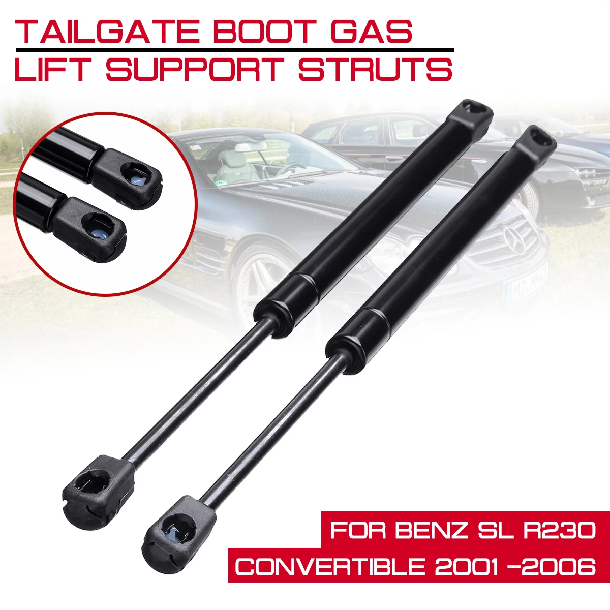 XMSM 2pcs Puerta del Maletero Gas Lift Montantes de Apoyo para Mercedes-Benz SL R230 Convertible 2001 2002 2003 2004 2005 2006 2307500036 Accesorios Coche