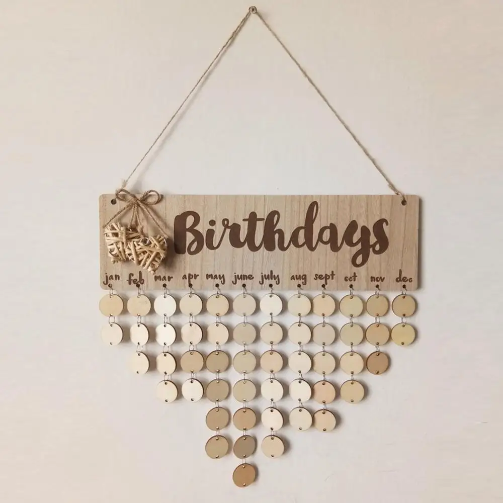 Chritsmas Birthday Special Days Reminder Board Home Hanging Decor Wooden Calendar Board Hanging Ornament New Year Decoration - Цвет: Lower Case Letter