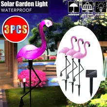 3 шт./упак. Солнечный Фламинго Кола светильник Фонари Солнечная приведенная в действие Автомобильная подсветка на открытом воздухе Водонепроницаемый садовый декоративный газон садовый фонарь