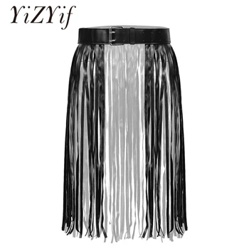 

Garter Faux Leather Tassel Belt Girdle Drape Tassel Attached Around Belt Double Row of Holes at Belt Accessory Dress Skirt Short